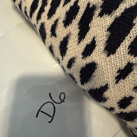 Ann Taylor Black and Cream Crew Neck Sweater with Animal Print - Picture 6 of 6